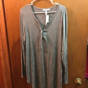 NWT Aziza by Biz Long Sleeve Grey Tunic Size 2x